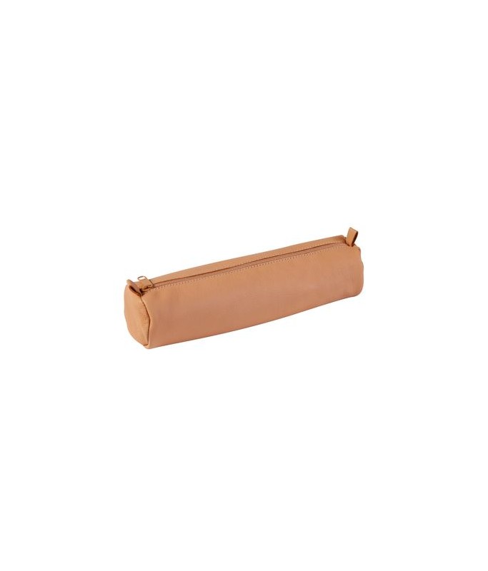 Trousse ronde cuir naturel
