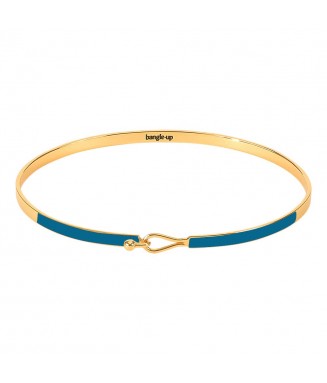 Bracelet fin LILY avec fermoir goutte - bleu canard