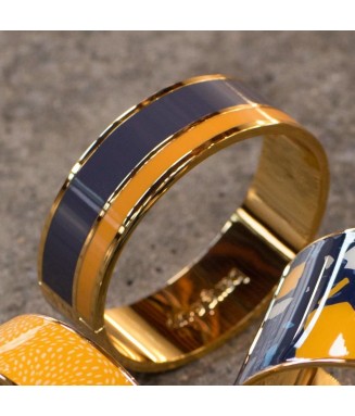 Bracelet VAPORETTO - 2 cm - ardoise / jaune safran