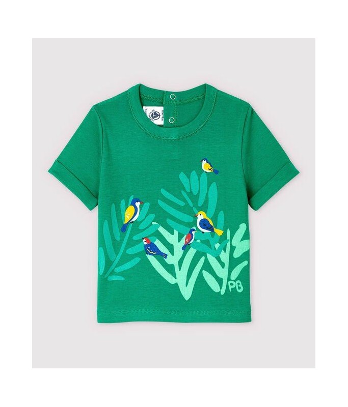 T-shirt MC - vert  oiseaux - 18 mois