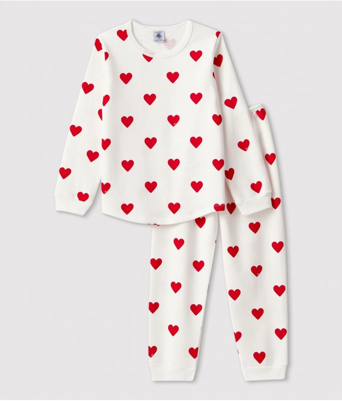 Pyjama - Coeurs rouges - 8 ans