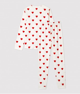 Pyjama - Coeurs rouges - 10 ans