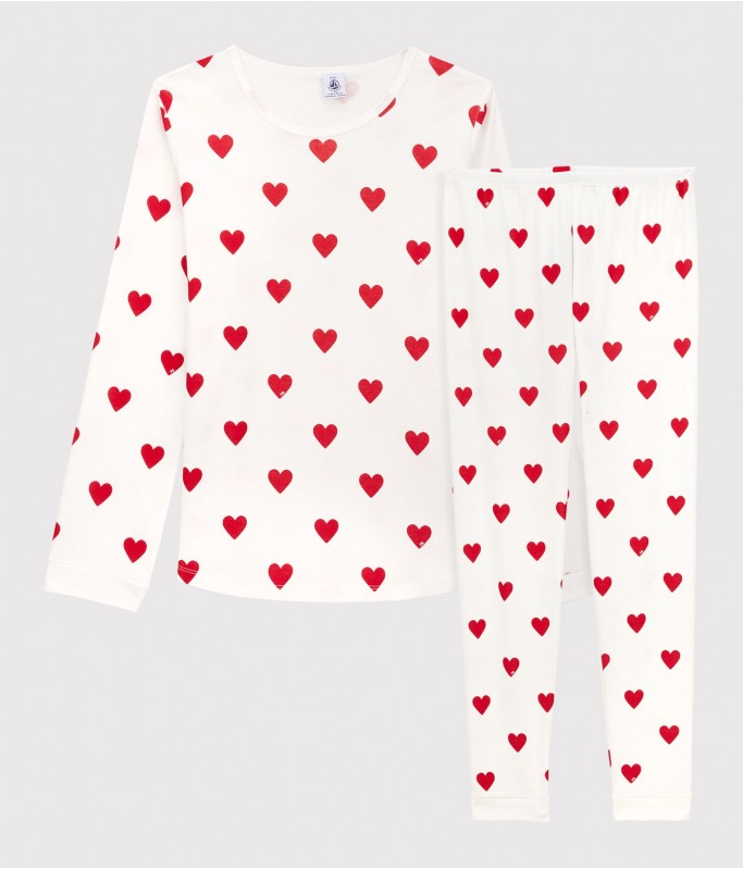 Pyjama - Coeurs rouges - 12 ans