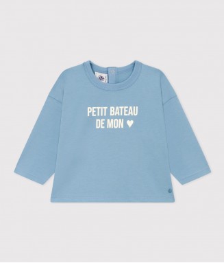 T-shirt ML - Bleu "Petit Bateau de mon coeur'