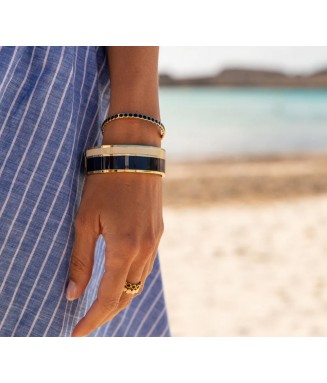 Vaporetto - Bracelet bleu nuit / blanc sable
