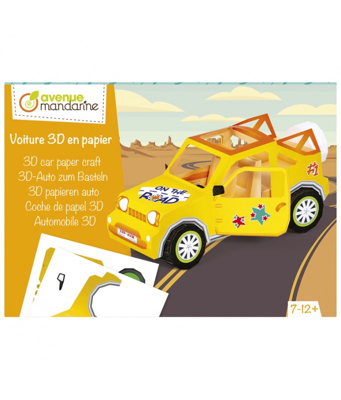 BOITE CRÉA, CRÉATIONS 3D PAPIER, VOITURE