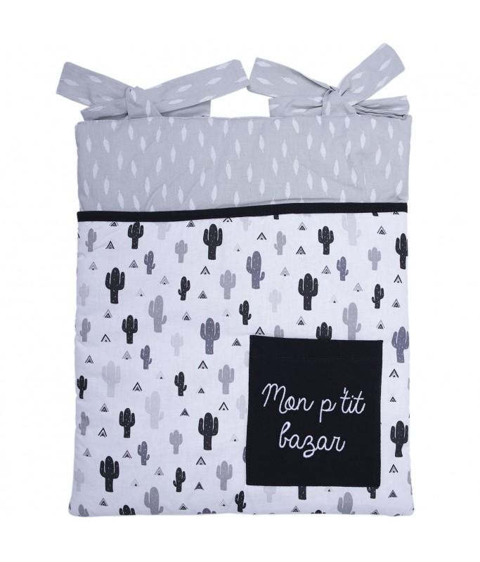 Pochette de rangement noir/blanc/gris