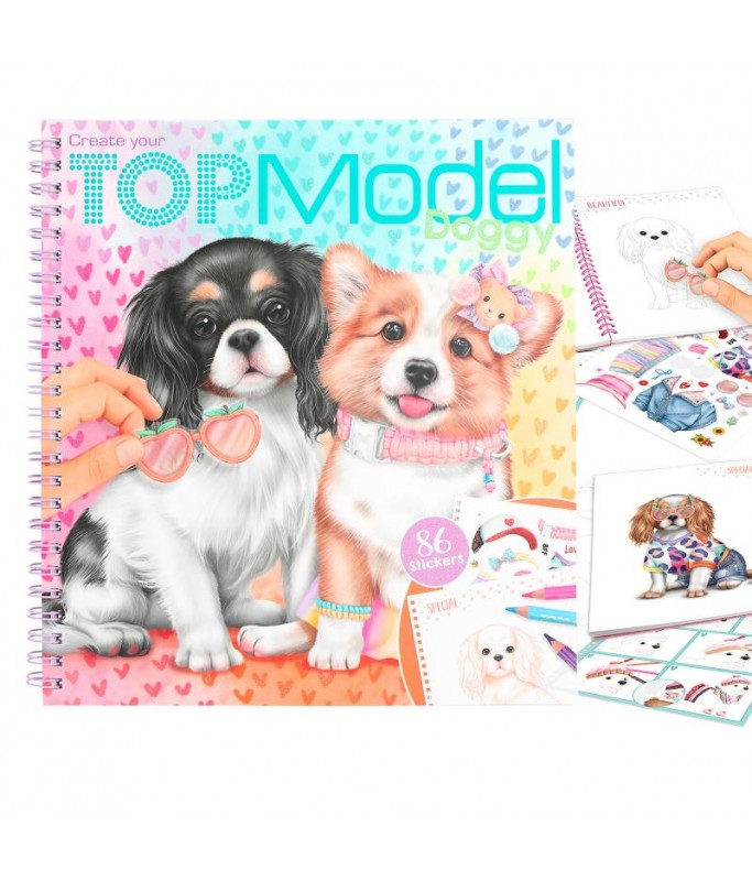 TOPModel Album à colorier & stickers - chiens