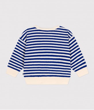 Sweat-shirt - éponge rayée bleue