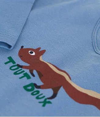 T-shirt ML - bleu écureuil