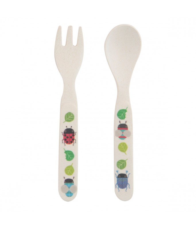 Set de couverts en bambou - coccinelle