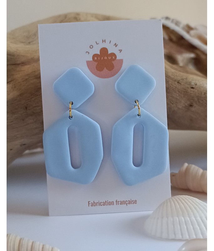 Boucles d'oreilles CERAME BLEU SERENITE