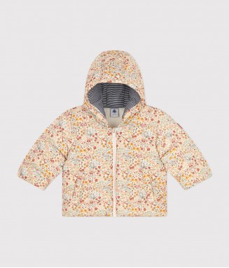 Doudoune - fleurs beige