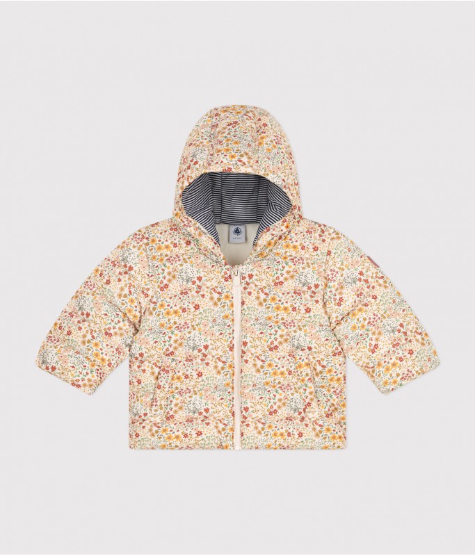 Doudoune - fleurs beige