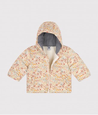 Doudoune - fleurs beige