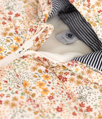 Doudoune - fleurs beige