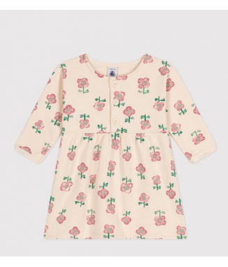 Robe ML - grandes fleurs beiges