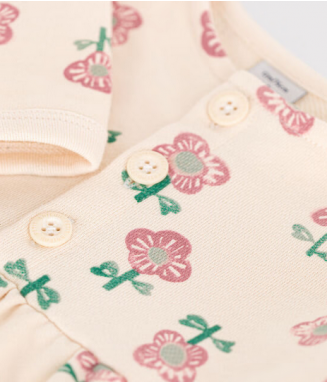 Robe ML - grandes fleurs beiges