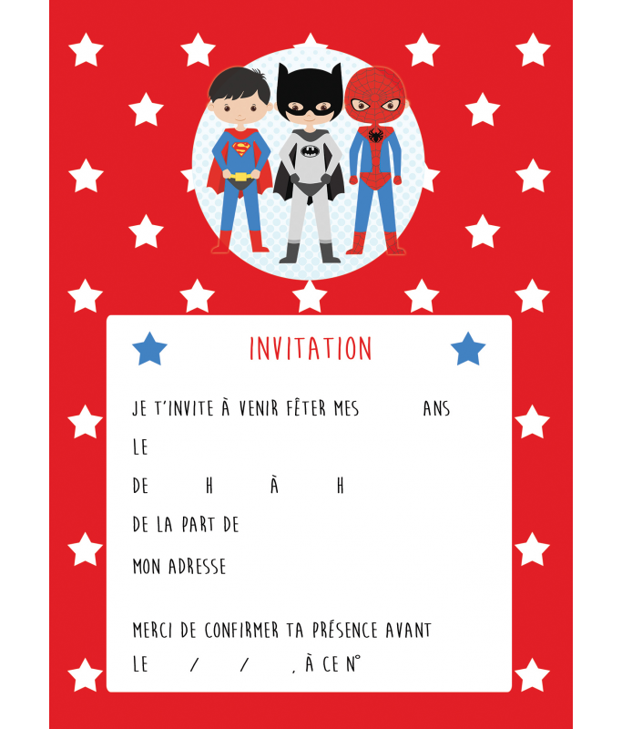 Carte D Invitation Anniversaire De Super Heros Gratuite A Imprimer