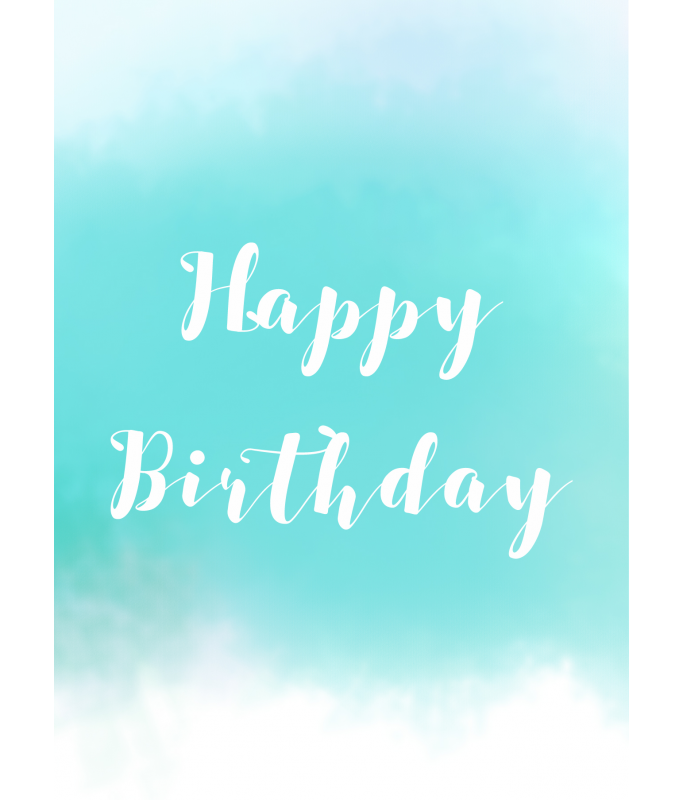 Carte Postale Happy Birthday - bleu