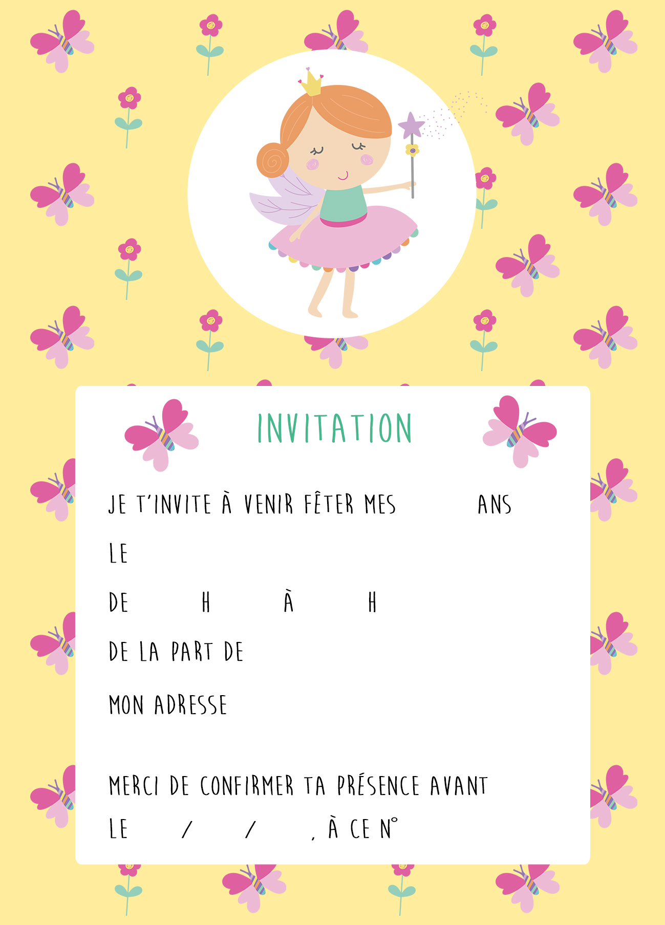 Carte D Invitation Anniversaire Fees La Folle Idee Carte D Invitation Anniversaire Fees La Folle Idee