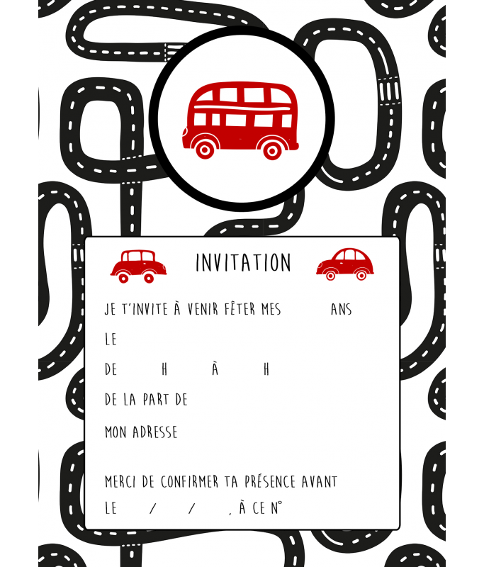 Carte D Invitation Anniversaire Circuit La Folle Idee Carte D Invitation Anniversaire Circuit La Folle Idee