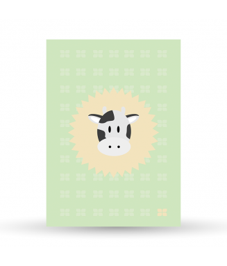 Carte Postale Vache - verte