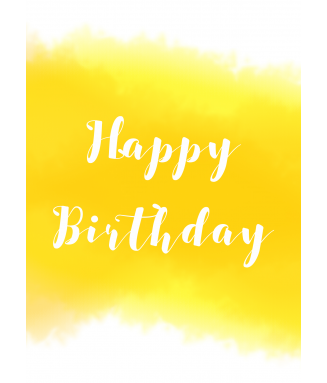 Carte Postale Happy Birthday - jaune