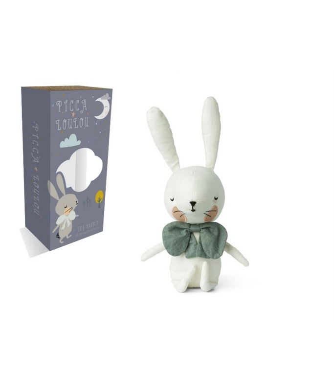 Picca Loulou - Lapin blanc en boîte cadeaux - 18 cm Picca Loulou - Lapin blanc en boîte cadeaux - 18 cm