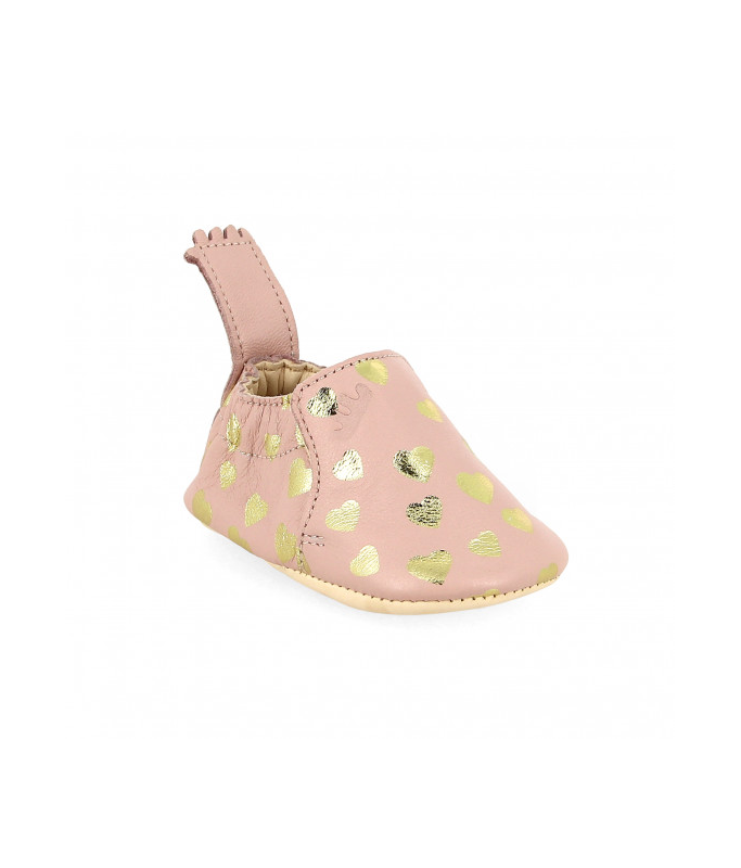 Chaussons BLUMOO LOVELY Rose Baba/Or - 6/12 mois