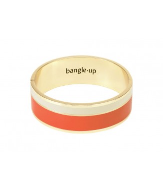 Bracelet bicolore avec fermoir - Tangerine/Blanc Sable