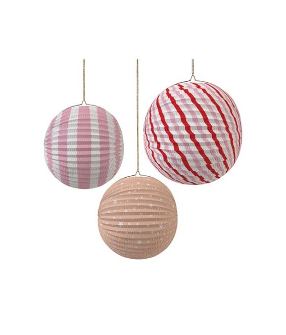 Boules papier rose