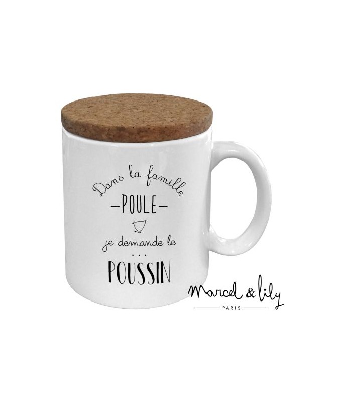 Mug avec son couvercle en liège "Poussin" Mug avec son couvercle en liège "Poussin"
